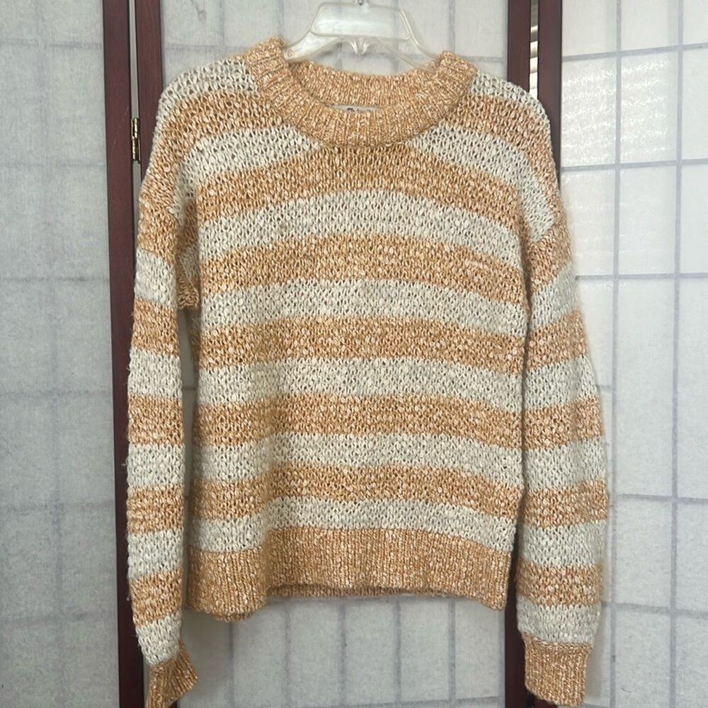 MADEWELL BAEZ KNITTED PULLOVER STRIPED LONG SLEEVE SWEATER SIZE XXS